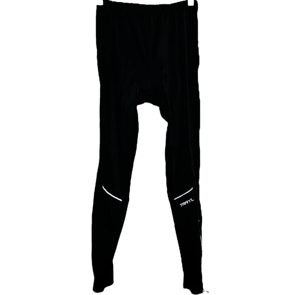Trayl Cycling Biker Pants Elite Ryde Tights Reflective Gel Pad Black Small